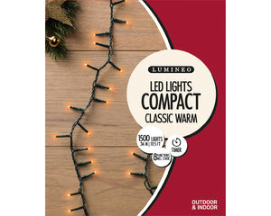 1500L Classic Warm LED Twinkle lights Compact 34m with timer