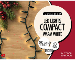 LED Compact Outdoor Lights Warm White Twinkle 1100cm 500 LEDs – Keans Claremorris