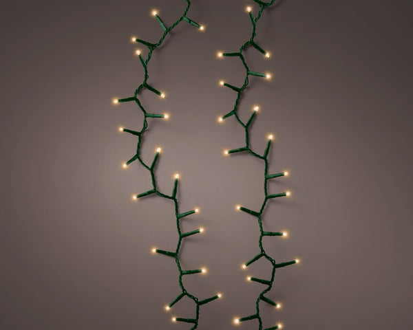 LED Compact Outdoor Lights, 2000 Warm White LEDs, 45m Green Cable, 8-Function Twinkle, IP44 – Keans Claremorris