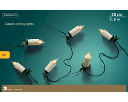 Jumbo Candle Lights 30L Classic Warm 11.6m string lights by Keans Claremorris, perfect for cozy indoor and outdoor decor.