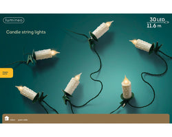 Jumbo Candle Lights 30L Classic Warm 11.6m string lights by Keans Claremorris, perfect for cozy indoor and outdoor decor.