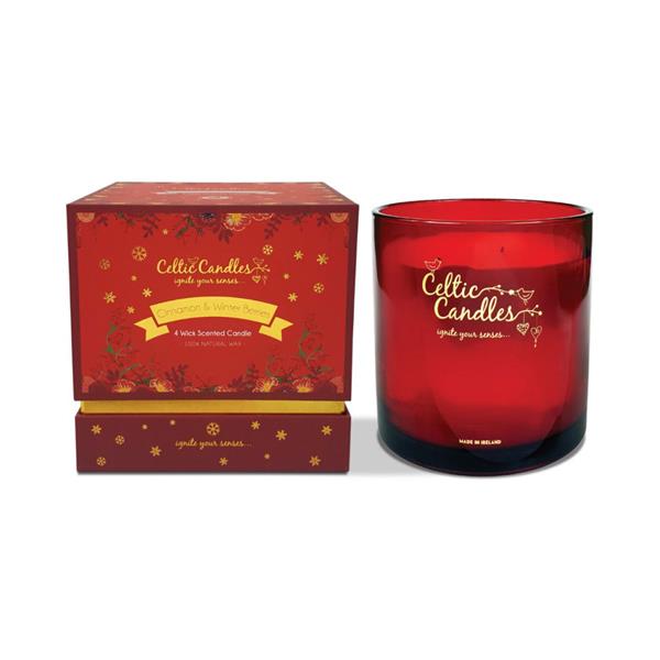 4 Wick Cinnamon Candle Incl Bag Keans Claremorris
