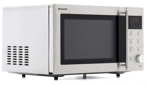 Sharp R28STM 23L Stainless Steel Microwave oven, compact design, available at Keans Claremorris store.