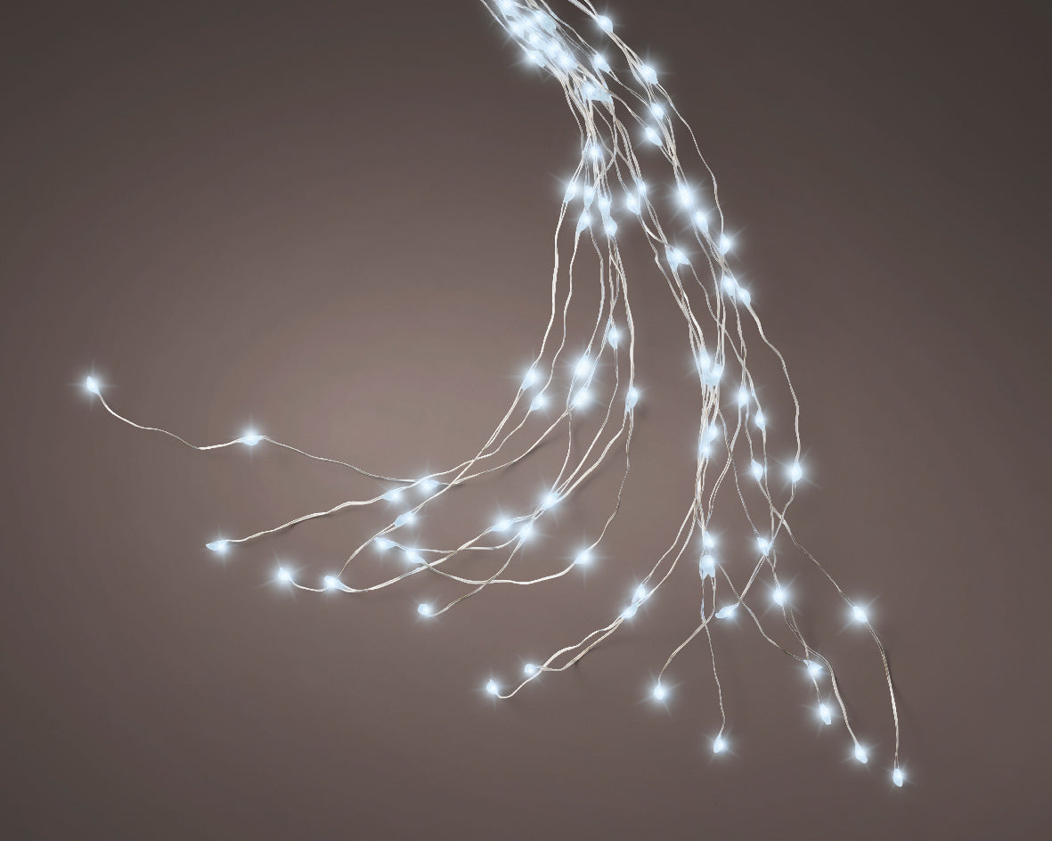 408L Cool White Micro LED tree lights with flashing effect, silver cable, outdoor/indoor, 6ft tree, Keans Claremorris