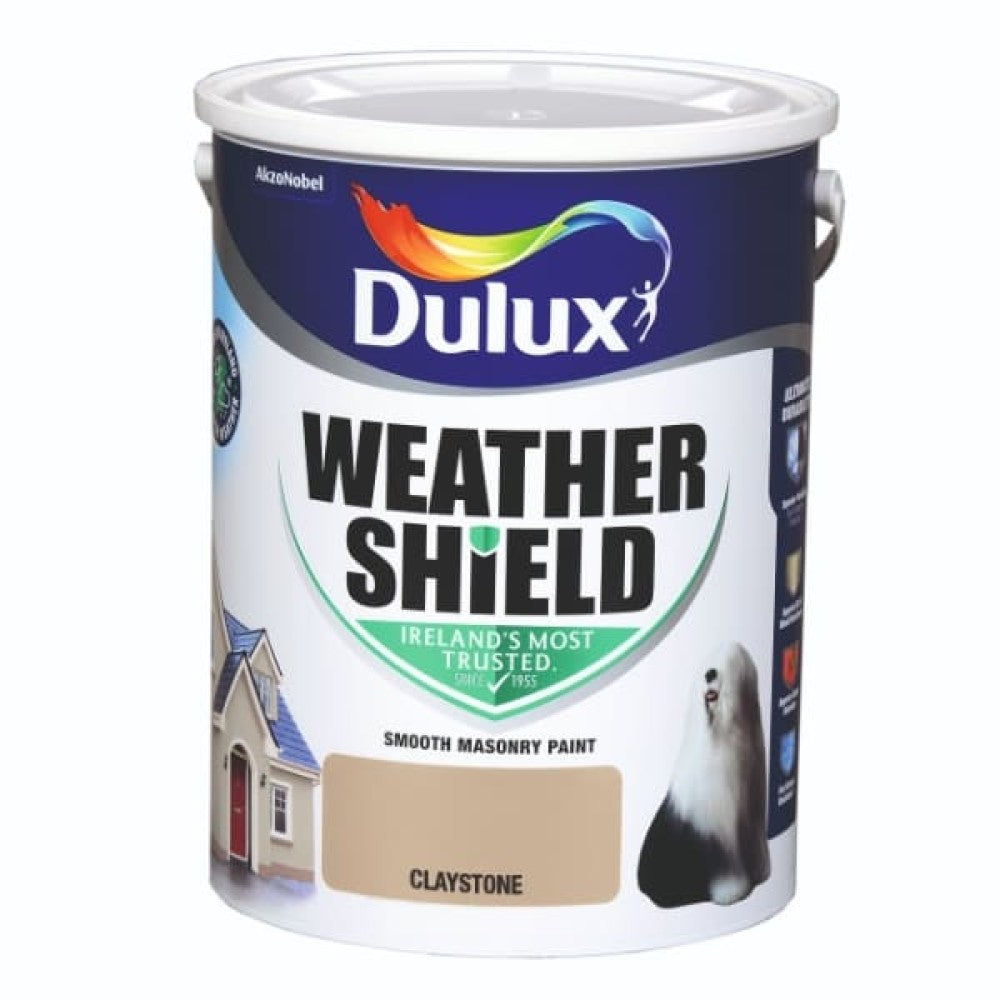 Dulux Weathershield Claystone 5L exterior masonry paint, durable, waterproof, fade-resistant, matt finish – Keans Claremorris