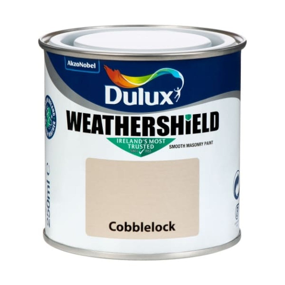 Dulux Weathershield Cobblelock Tester 250ml brown masonry paint, durable, waterproof, fade and stain resistant – Keans