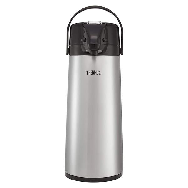 Thermos 2.5L Lever Action Pump Pot, stainless steel, insulated, 12hr hot, 24hr cold, 360° base, Keans Claremorris