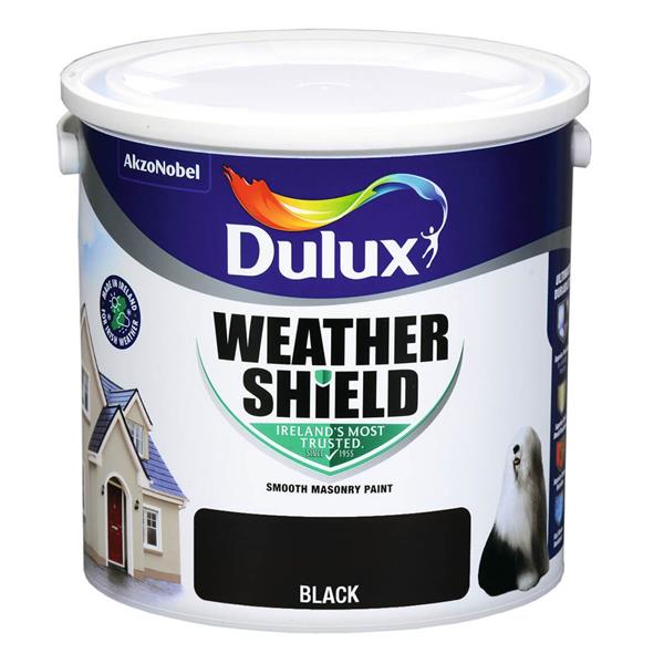 Dulux Weathershield Black 5L Masonry Paint, exterior, water-based, anti-mould, durable finish – Keans Claremorris