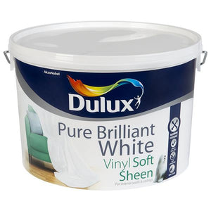 Dulux Soft Sheen Brilliant White 10L interior wall and ceiling paint, mid-sheen, washable, Keans Claremorris