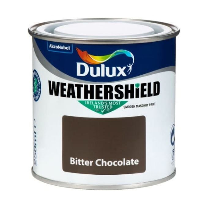 Dulux Weathershield Bitter Chocolate 250ml exterior paint, durable, crack-resistant, color-retentive, mold-resistant - Keans