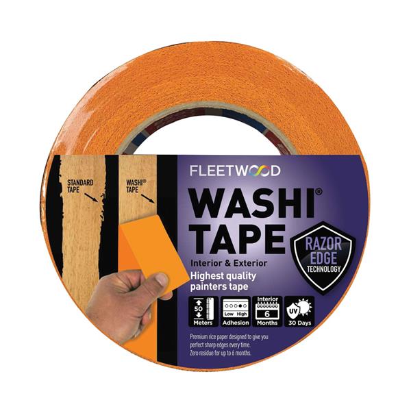 Fleetwood 1.5" Washi Tape, high-quality painters tape with razor edge, waterproof, residue-free up to 6 months – Keans