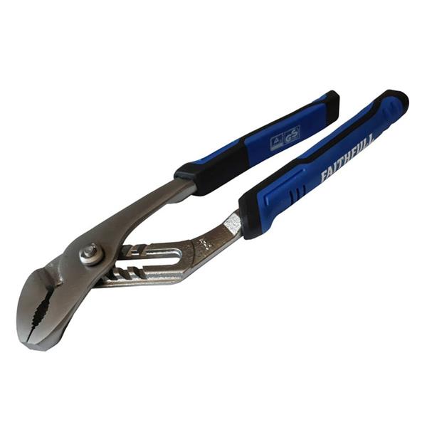 Faithfull 250mm Soft Grip Water Pump Pliers, 44mm capacity, chrome vanadium steel, rustproof, at Kean’s Claremorris – online