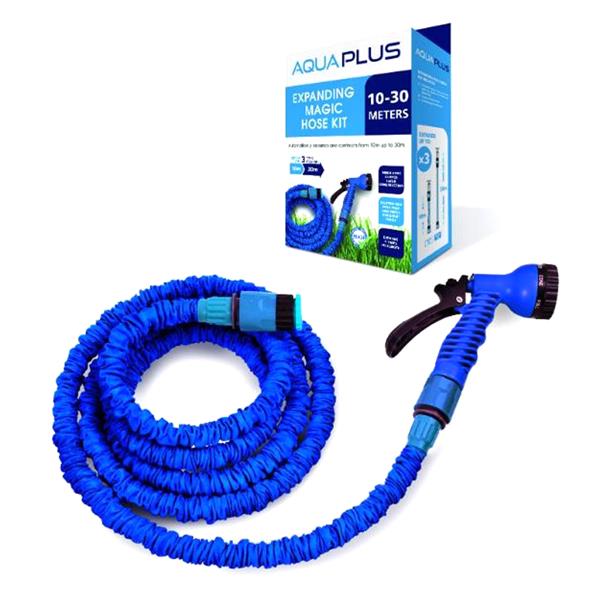 Aquaplus Expanding Magic Hose Kit 10-30m with 7 spray modes, lightweight, includes spray gun and connector - Keans