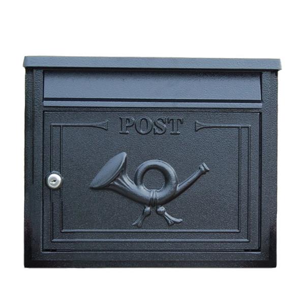 Built-in Antique Black Liffey Post Box, cast aluminium, secure key lock, A4 size, traditional design – Keans Claremorris