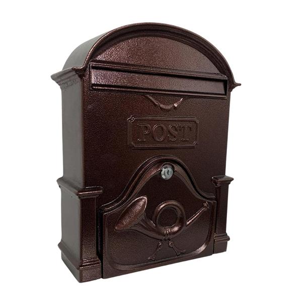 Deep A4 Antique Bronze Moy Post Box, cast aluminum, secure key lock, wall mountable, 15L capacity – Keans Claremorris