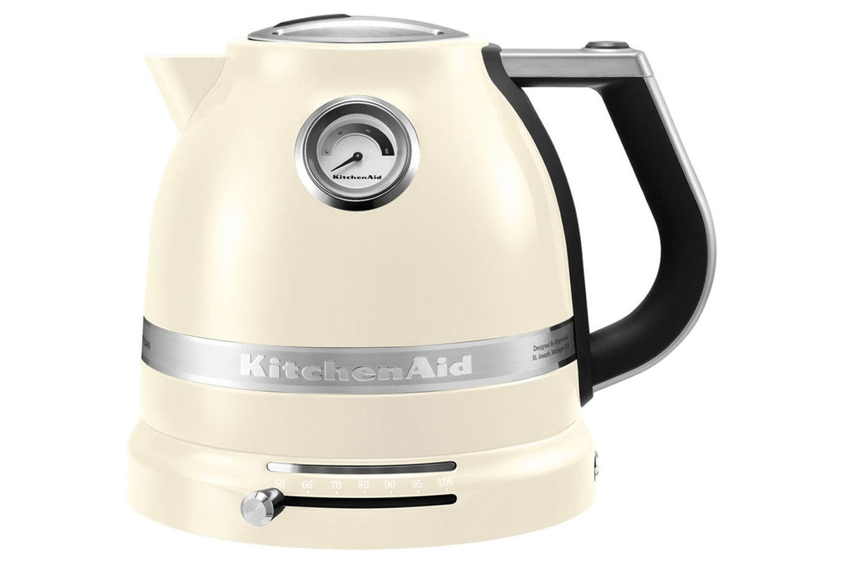 KitchenAid Artisan 1.5L Almond Kettle with sliding temp control, dual-walled, rapid boil, limescale resistant – Keans