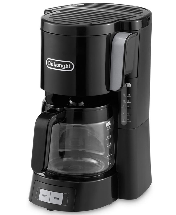 DeLonghi Filter Coffee Machine with glass carafe, aroma function, front loading, 10-cup capacity – Keans Claremorris.