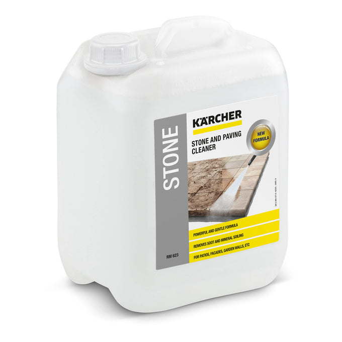 Kärcher Stone Cleaner 5L, eco-friendly RTU detergent for stone, aluminium & walls, removes algae & grease, from Kean’s