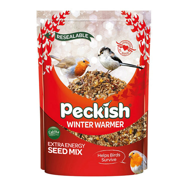 Peckish Winter Warmer 1.7kg bird seed with 9 ingredients, 20% oil, and Calvita vitamins for winter energy - Keans