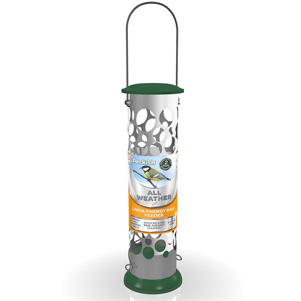 Peckish All Weather Energy Ball Feeder with stainless steel, clip-release base, easy hang handle – Keans Claremorris