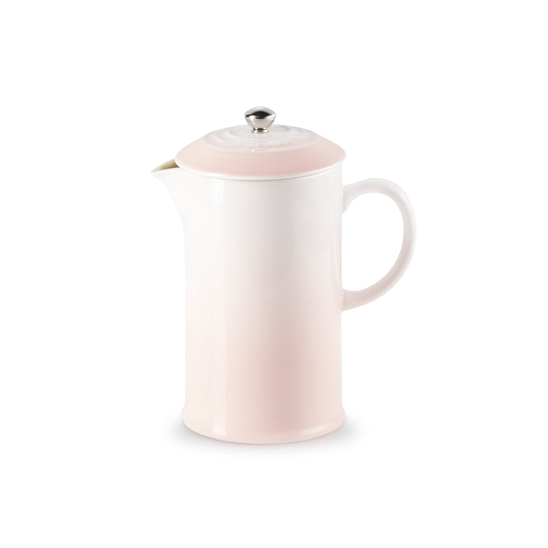 Le Creuset 1L Shell Pink Stoneware Cafetière with stainless steel knob, durable, dishwasher safe – Keans Claremorris