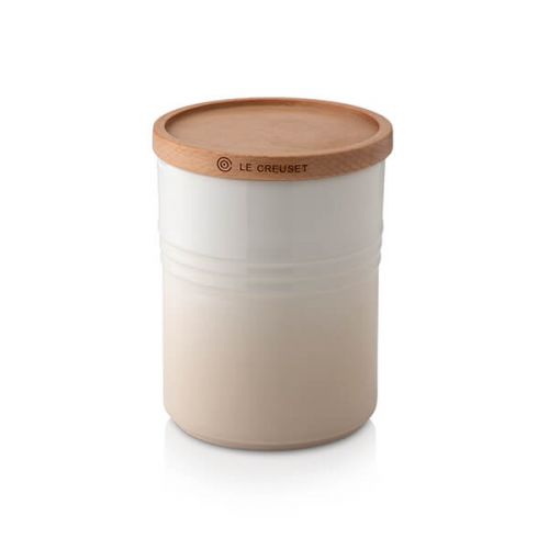 Le Creuset Med Storage Jar w/Wooden Lid Meringue
