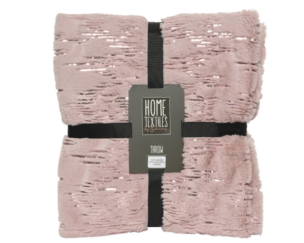 Polyester velvet throw with sequin wave design, 100% polyester mink back, indoor use – Keans Claremorris.