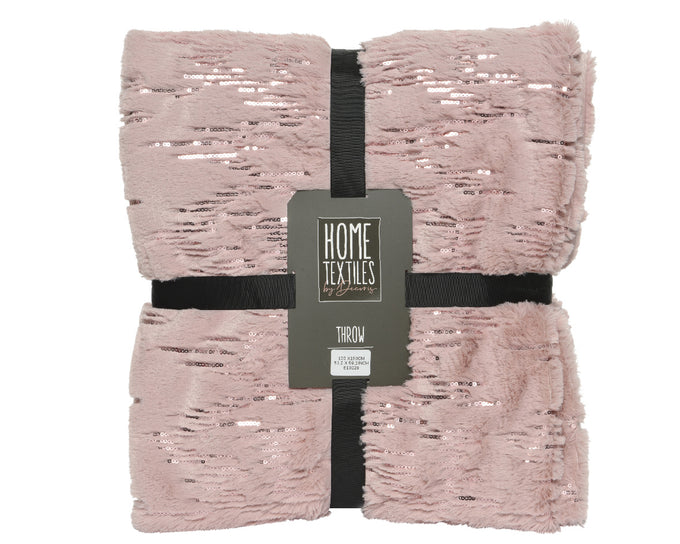 Polyester velvet throw with sequin wave design, 100% polyester mink back, indoor use – Keans Claremorris.