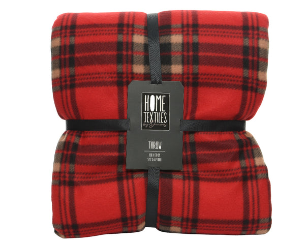 Red Christmas throw blanket polyester 130x150cm, lightweight 1cm thick – Keans Claremorris holiday decor