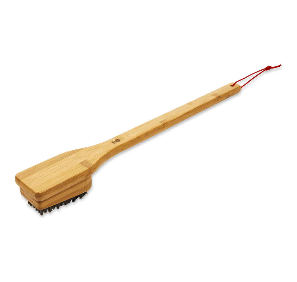 Weber 46 cm bamboo grill brush with durable bristles for easy cleaning – available at Keans Claremorris