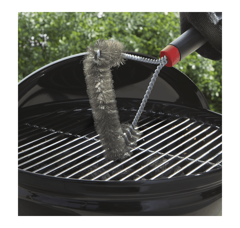 Weber 30 cm three-sided grill brush for easy cleaning, durable bristles – available at Keans Claremorris