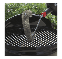 Weber 30 cm three-sided grill brush for easy cleaning, durable bristles – available at Keans Claremorris