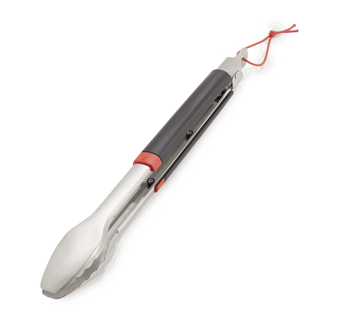 Weber Grill Tongs stainless steel BBQ tool with locking handle, dishwasher safe, hanging loop – available at Kean’s