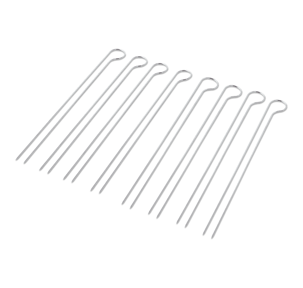 Weber Grilling Skewers Set of 8 dual-pronged stainless steel skewers for BBQ kabobs, available at Kean’s Claremorris. –