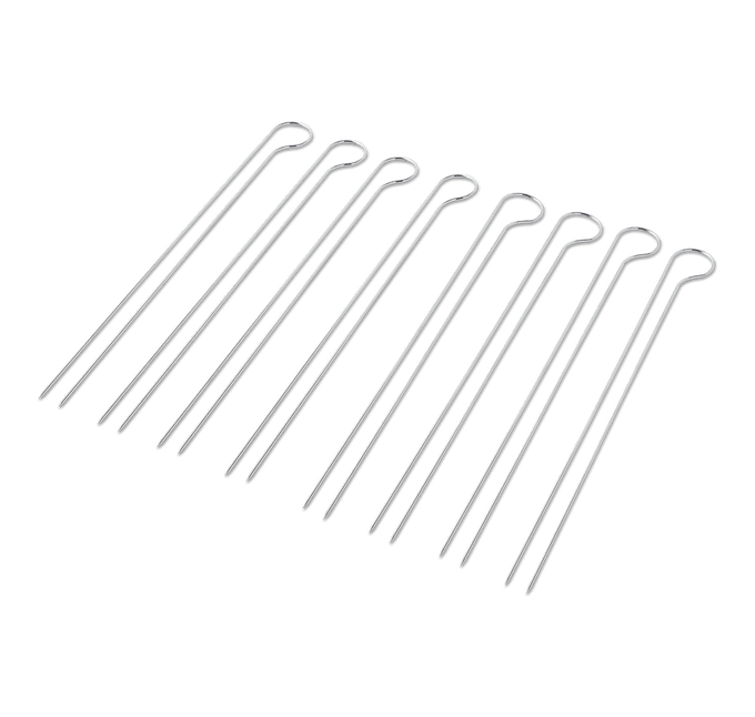 Weber Grilling Skewers Set of 8 dual-pronged stainless steel skewers for BBQ kabobs, available at Kean’s Claremorris. –
