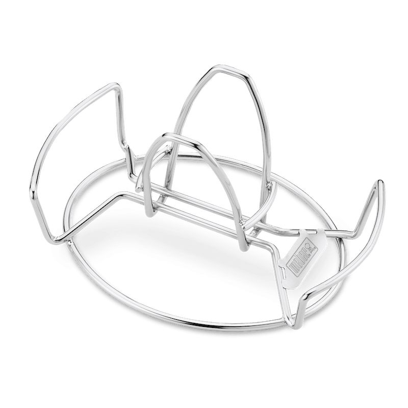 Weber Poultry Roaster stainless steel BBQ accessory for crispy, juicy beer can chicken – available at Kean’s Claremorris. –