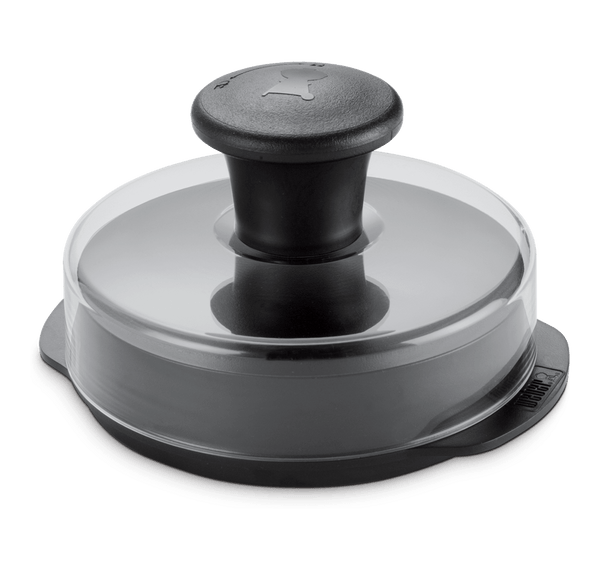 Weber Burger Press for uniform, juicy patties; durable, ergonomic design for beef, veggie & chicken burgers – available at