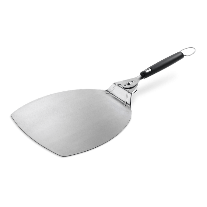 Weber Stainless Steel Pizza Paddle with fold-in handle, non-slip grip, dishwasher safe – available at Kean’s Claremorris. –