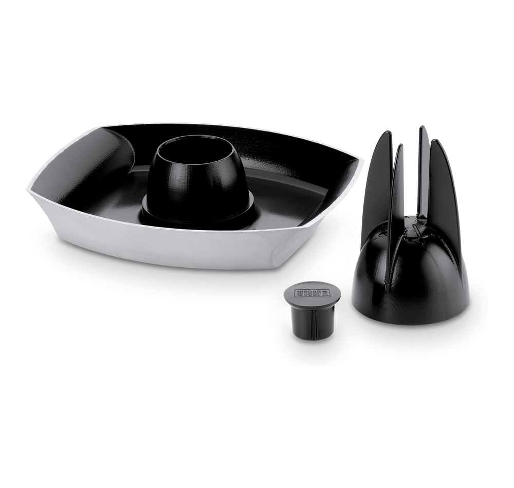 Weber Deluxe Poultry Roaster with ceramic non-stick coating, steam-lock cap, and juice-catching base – Keans Claremorris.