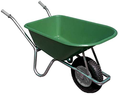 100 Ltr Green PVC Wheelbarrow with 200kg capacity for garden and building materials – Keans Claremorris