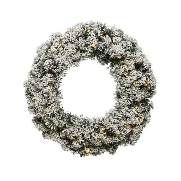 Imperial Wreath Snowy Prelit 35cm, 390 tips, 100% PVC, green Christmas decoration – Keans Claremorris