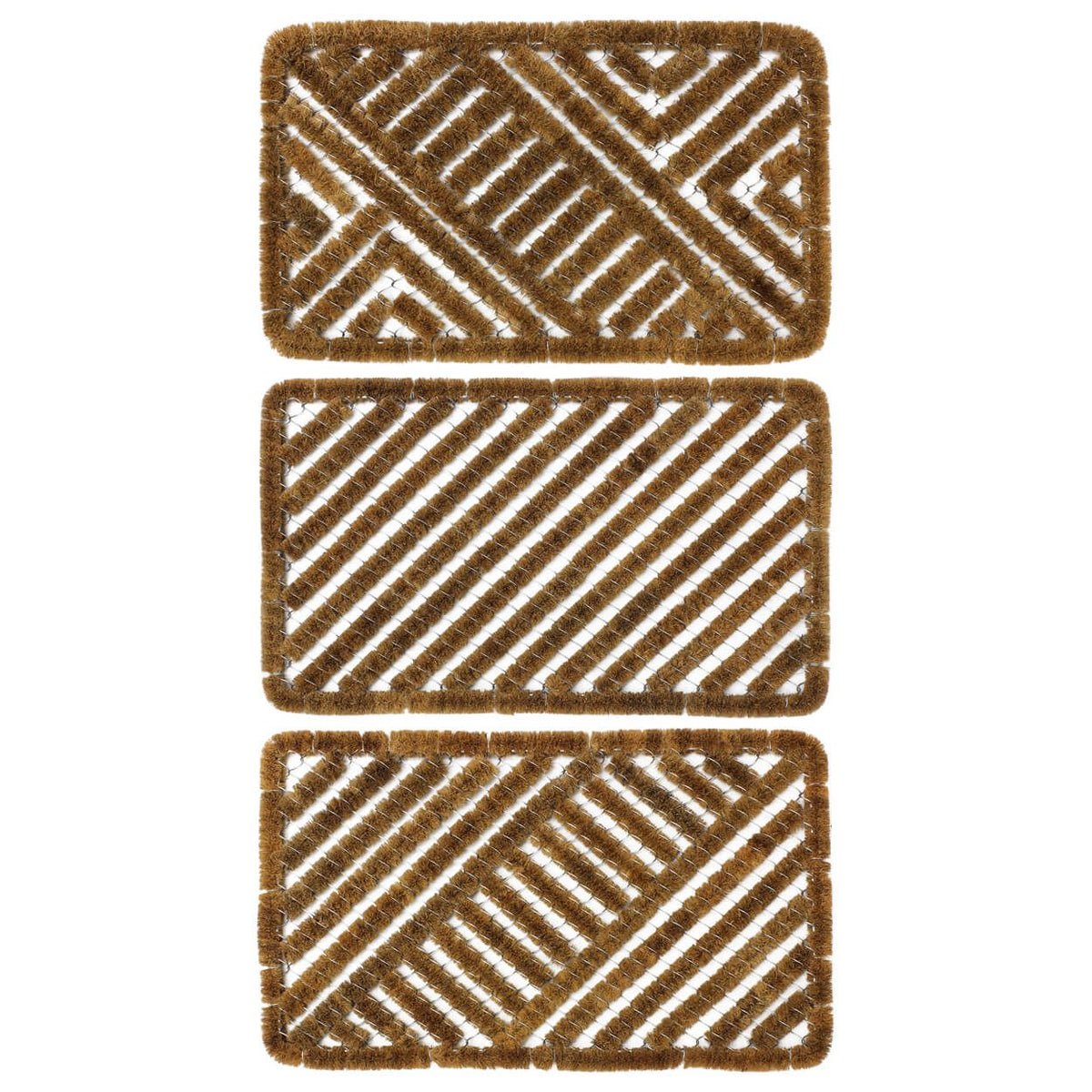 JVL Boston Brush Scraper Doormat 39x59cm, reversible coir brush mat for mud removal, durable outdoor use – Keans Claremorris