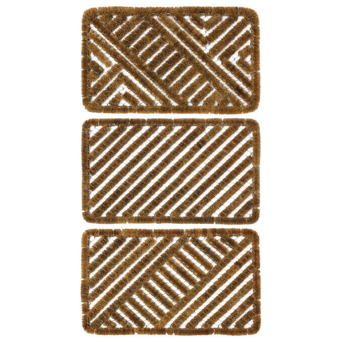 JVL Boston Brush Scraper Doormat 39x59cm, reversible coir brush mat for mud removal, durable outdoor use – Keans Claremorris
