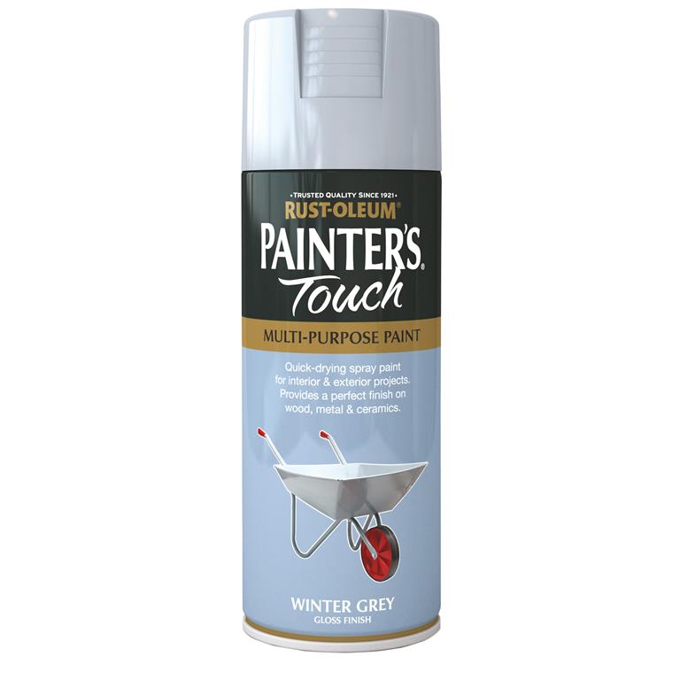 Painters Touch Winter Grey 400ml aerosol spray paint, fast-drying, durable finish, multi-purpose, available at Keans