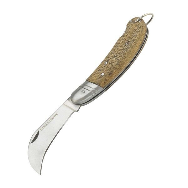 Kent & Stowe Carbon Steel Pruning Knife with non-stick blade, precision edge for roses and shrubs, available at Keans