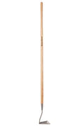 Kent & Stowe Stainless Steel 3 Edge Hoe with ergonomic ash wood handle, rust-resistant blade, ideal for weeding and soil