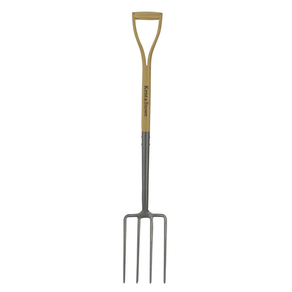 K&S Garden Life Digging Fork with carbon steel prongs, ash wood handle, extended shank, 10-year guarantee – Keans Claremorris