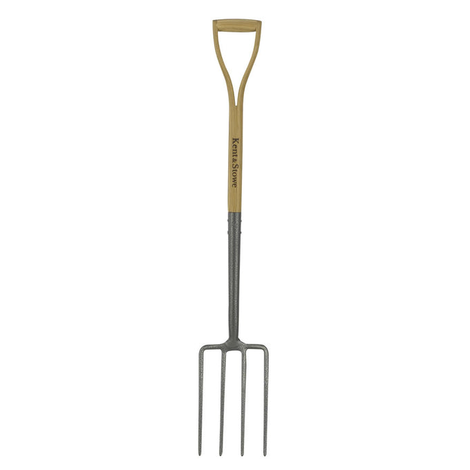 K&S Garden Life Digging Fork with carbon steel prongs, ash wood handle, extended shank, 10-year guarantee – Keans Claremorris