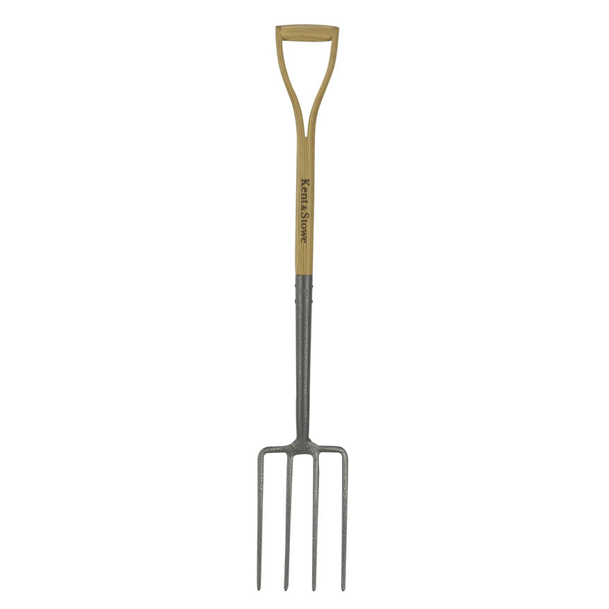 K&S Garden Life Digging Fork with carbon steel prongs, ash wood handle, extended shank, 10-year guarantee – Keans Claremorris