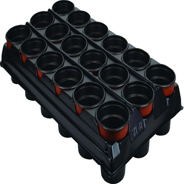 Growing Tray 18 Pot with 18 round 9cm pots, durable plastic, sturdy base for easy transplanting – Keans Claremorris.